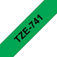 Labeltape Brother TZe, TZ TZe-741 Tapekleur: Groen Tekstkleur:Zwart 18 mm 8 m - thumbnail