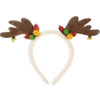 Christmas Decoration kerst haarband - rendier gewei - bruin - polyester - Verkleedattributen