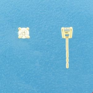TFT Oorknoppen Diamant 0.30ct (2x0.15ct) H SI Geelgoud Glanzend 3.5 mm x 3.5 mm
