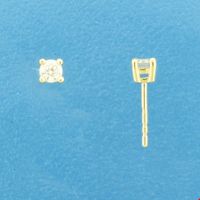 TFT Oorknoppen Diamant 0.30ct (2x0.15ct) H SI Geelgoud Glanzend 3.5 mm x 3.5 mm - thumbnail