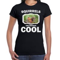 Dieren eekhoorntje t-shirt zwart dames - squirrels are cool shirt - thumbnail