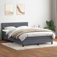 Boxspring met matras fluweel donkergrijs 140x210 cm