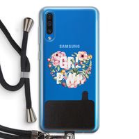 GRL PWR Flower: Samsung Galaxy A50 Transparant Hoesje met koord