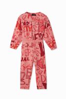 Jumpsuit met logomania - RED - 11/12