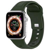 Square siliconen band - Donkergroen - Geschikt voor Apple Watch 44mm / 45mm / 46mm / 49mm