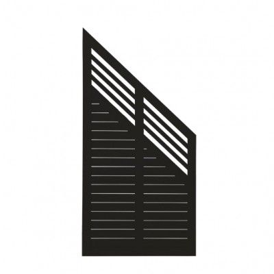 Zwart Houten Tuinscherm Met Schuine Kant Decora 90 x 180/95 CM