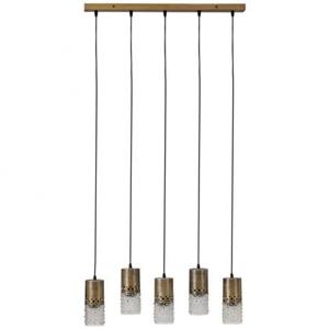 BePureHome Sprinkle Hanglamp 5 - Glas - Antique Brass - 140x71x10