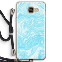 Waterverf blauw: Samsung Galaxy A5 (2016) Transparant Hoesje met koord