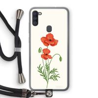 Red poppy: Samsung Galaxy A11 Transparant Hoesje met koord