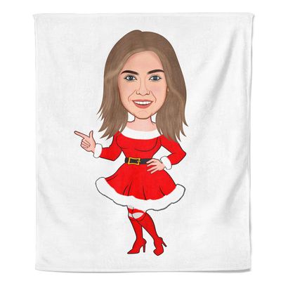 Cartoon Fleecedeken Mrs. Claus - Pillow Buddies