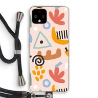 Abstract: Pixel 4 Transparant Hoesje met koord
