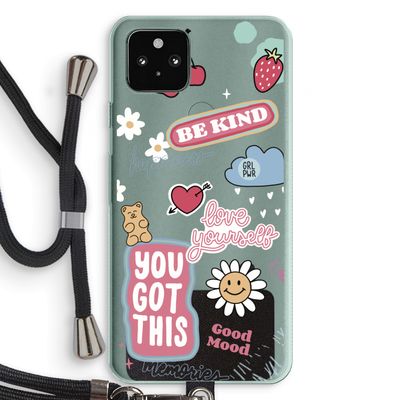 Positivity: Pixel 5a 5G Transparant Hoesje met koord
