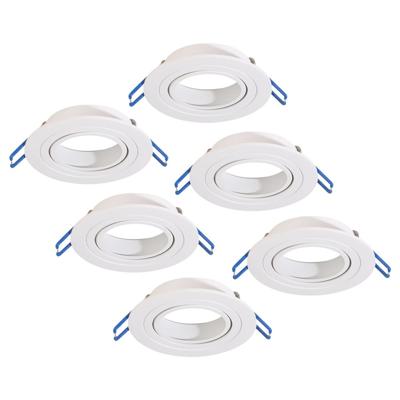 Set van 6 Balos LED Inbouwspots - Kantelbaar - Diameter 90mm - Rond - GU10 Fitting inbouwarmatuur - IP20 voor binnen - Wit
