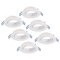 Set van 6 Balos LED Inbouwspots - Kantelbaar - Diameter 90mm - Rond - GU10 Fitting inbouwarmatuur - IP20 voor binnen - Wit