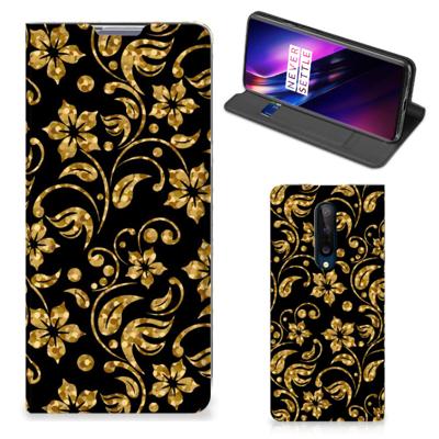 OnePlus 8 Smart Cover Gouden Bloemen OnePlus 8 Smart Cover Gouden Bloemen