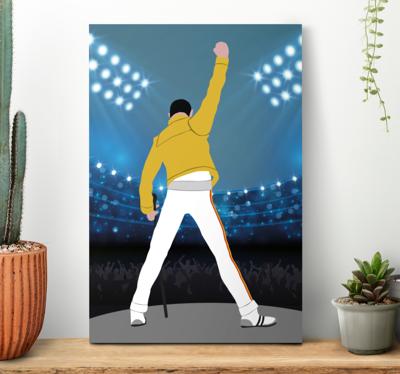 Canvas schilderij muziek Freddie op wembley