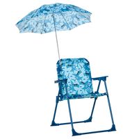 Outsunny Kinder campingstoel met parasol strandstoel opvouwbaar voor 1-3 jaar blauw | Aosom Netherlands