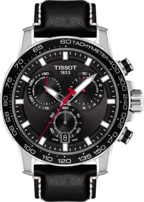 Horlogeband Tissot T1256171605100 / T600044982 Leder Zwart 22mm