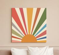 Canvas schilderij woonkamer Kleurrijke kunst aan de muur zon