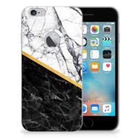 Apple iPhone 6 Plus | 6s Plus | TPU | Siliconen hoesje | Marmer Wit Zwart - Origineel Cadeau Man