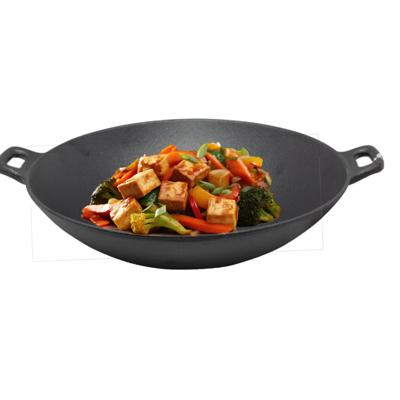 Wokpan / wadjan gietijzer - zwart - D31 cm - zware kwaliteit