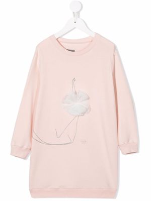 Il Gufo robe-pull à broderies - Rose