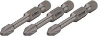 HAZET Krachttorsiebits 2216SLG-PZ3/3 · 1/4 inch (6,3 mm) zeskant massief · Pozidriv-profiel PZ · 3-delig · SW PZ3