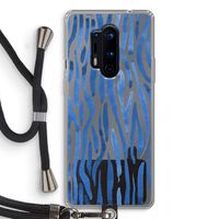 Blauwe nerven: OnePlus 8 Pro Transparant Hoesje met koord