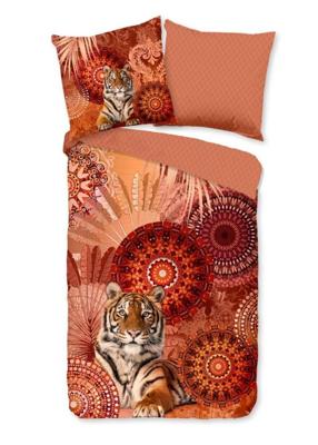 HIP Dekbedovertrek "mandala's en een tijger" - Terra - (155x220 cm) - Katoen Satijn