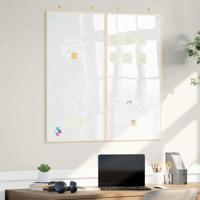 Magnetisch whiteboard Wit 100 x 1.4 x 100 cm Massief grenenhout