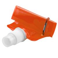 Waterzak - Set van 2x stuks - oranje - navulbaar - opvouwbaar met haak - 400 ml - festival/outdoor