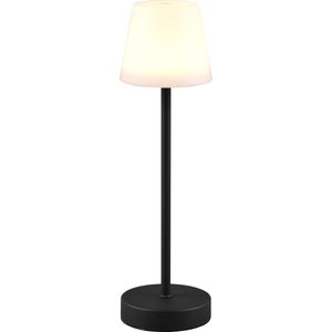 LED Tafellamp met Oplaadbare Batterijen - Trion Marty - 2.2W - Aanpasbare Kleurtemperatuur - Dimbaar - Spatwaterdicht IP44 - Rond - Zwart