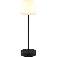 LED Tafellamp met Oplaadbare Batterijen - Trion Marty - 2.2W - Aanpasbare Kleurtemperatuur - Dimbaar - Spatwaterdicht IP44 - Rond - Zwart