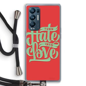 Turn hate into love: Oppo Find X3 Neo Transparant Hoesje met koord