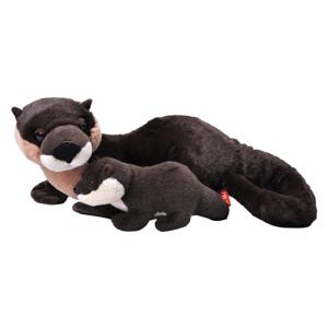 Wild Republic Pluche Otter - met jong - 36 cm - dieren familie - rivier otter knuffel