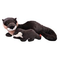 Wild Republic Pluche Otter - met jong - 36 cm - dieren familie - rivier otter knuffel
