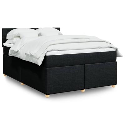 Boxspring met matras stof zwart 140x190 cm