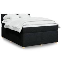 Boxspring met matras stof zwart 140x190 cm