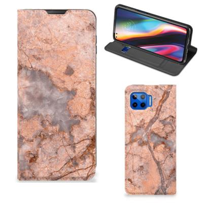 Motorola Moto G 5G Plus | Standcase | Marmer Oranje