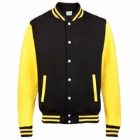 Zwart met geel college jacket voor heren 2XL (46/56)  -