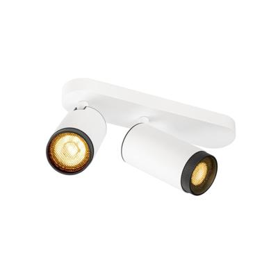 SLV OpbouwspotGrip! L 2-lichts wit met zwarte ring - 1009096