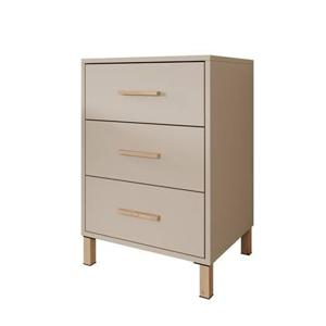 Meubella Nachtkastje Bahia - Beige - 48 cm - 3 lades