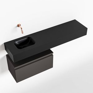 Toiletmeubel Mondiaz Andor | 120 cm | Meubelkleur Dark grey | Lex vrijhangend wastafel Urban Links | Zonder kraangat