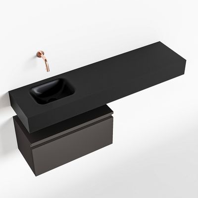 Toiletmeubel Mondiaz Andor | 120 cm | Meubelkleur Dark grey | Lex vrijhangend wastafel Urban Links | Zonder kraangat