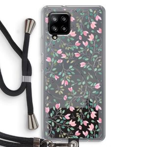 Sierlijke bloemen: Samsung Galaxy A42 5G Transparant Hoesje met koord
