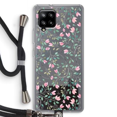Sierlijke bloemen: Samsung Galaxy A42 5G Transparant Hoesje met koord