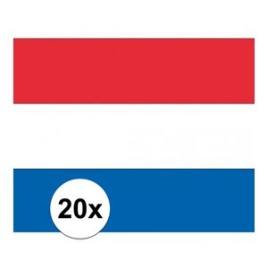 20x Stickers van de Nederlandse vlag