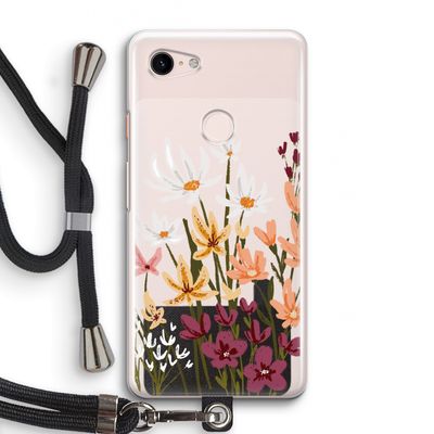 Painted wildflowers: Pixel 3 Transparant Hoesje met koord