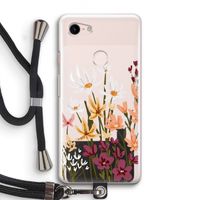 Painted wildflowers: Pixel 3 Transparant Hoesje met koord