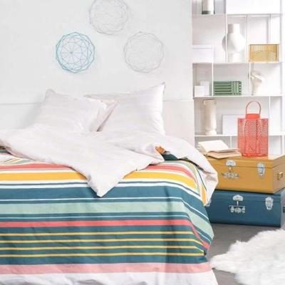 Beddengoedset - VANDAAG - Sunshine - 11.23 gestreepte print - 2 personen - 220 x 240 cm - 100% katoen 57 draden
